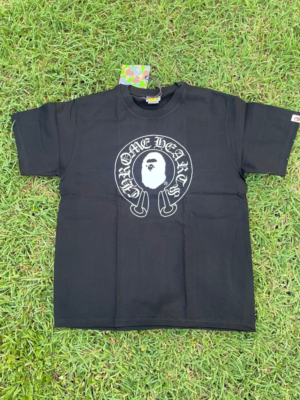 BAPE x Chrome Hearts Baby Milo Style Black Graphic Tee - Picture 1 of 7